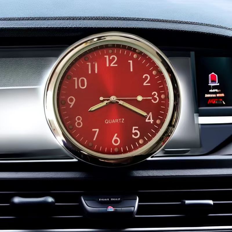 Auto Uhr Leuchtende Auto Ornament Mini Autos Interne Stick-Auf Digital Uhr Mechanik Quarz Uhren