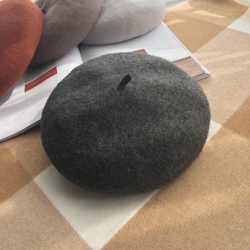 Fashion Solid Color Autumn and Winter Thickened for Keep Warmth Beret Hat Women Versatile Literature and Art Painter's Hat