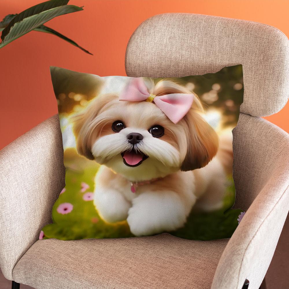 Krásný povlak na polštář Shih Tzu Měkké povlaky na polštáře pro dekoraci farmářské pohovky Domácí dekorace a Ochranný povlak na polštář