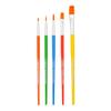 DOMS Colourmate Synthetic Paint Brush Set 5 Pc Flat And Round Soft Wooden Handle For Art School Hobby Painting Use