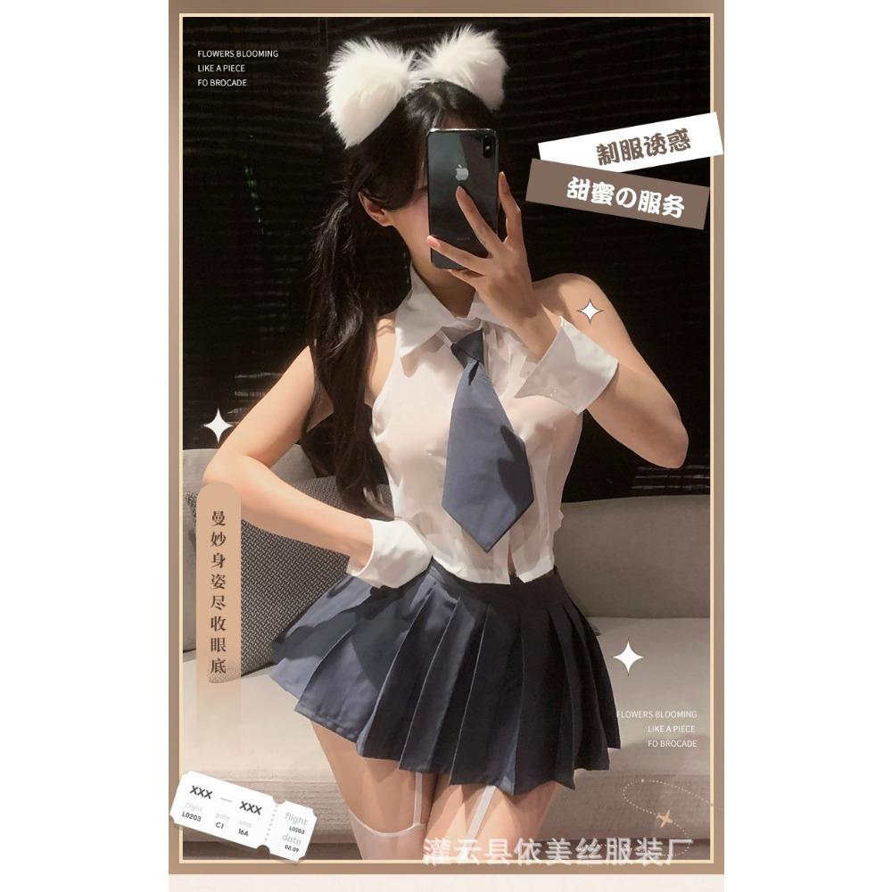 Man Desire Erotic Underwear Pure Desire Wind Sexy Student Clothing Jk Passion Clothes Women's No-take Uniform Temptation Suit 9215