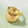 Two Layer Chunky Rings In Stainless Steel With 18k Gold Plated Waterproof Non Tarnish Open Ring For Women