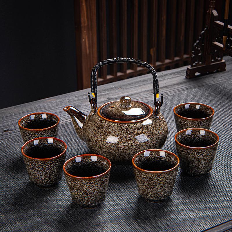 

Kiln Transformation Beam Lifting Pot Kung Fu Tea Set Ceramic Large Tea Pot Tea Cup