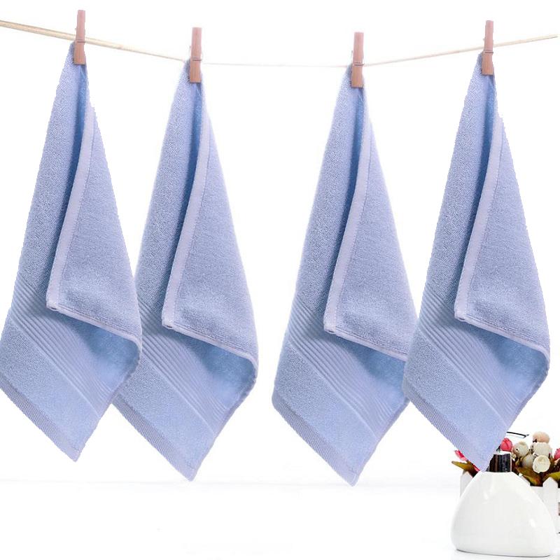 4pcs Thickened Plain Cotton Square Towels Washcloths Solid Color Hand Wipe Towels Bathroom Accessory