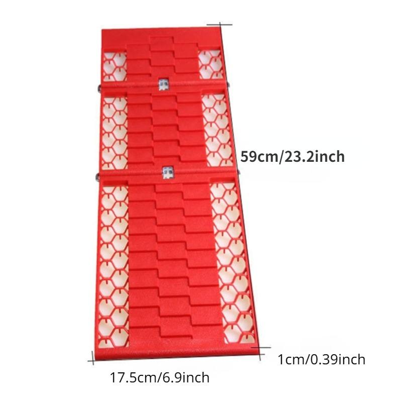 

2PC/Set Foldable Emergency Tire Traction Pad, Car Escaper, Ideal to Unstuck Your Car From Snow, Ice, Mud and Sand красный