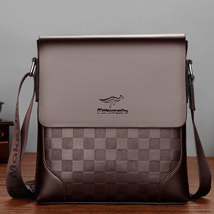 Men's High-End Vertical Crossbody Business Bag - Large Capacity Casual Messenger Briefcase