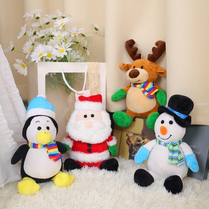 Christmas Santa Claus Plush Toy Cute Reindeer Stuffed Animal Holiday Gift 21cm