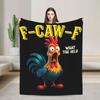 Warm Soft Blanket Girls Boys Picnic F-Caw-F Chicken Cartoon Bedding Throws Flannel Bedspread For Living Room Sofa Bed Cover