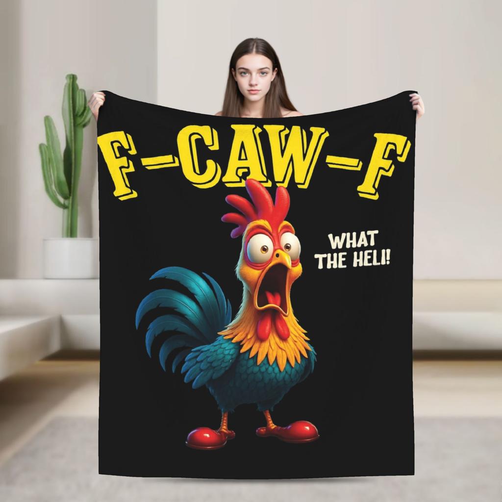Warm Soft Blanket Girls Boys Picnic F-Caw-F Chicken Cartoon Bedding Throws Flannel Bedspread For Living Room Sofa Bed Cover