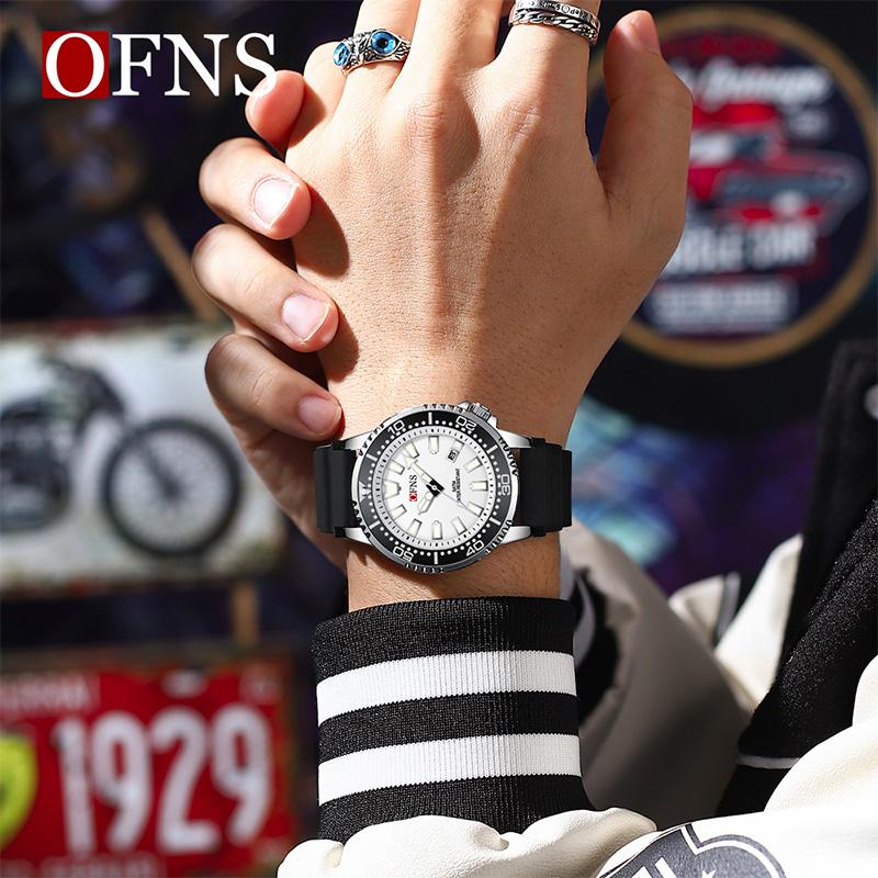 Men's Quartz Watch Calendar Luminous Sports Rubber Strap Waterproof Casual Cool Wristwatch Male Clock Reloj Hombre