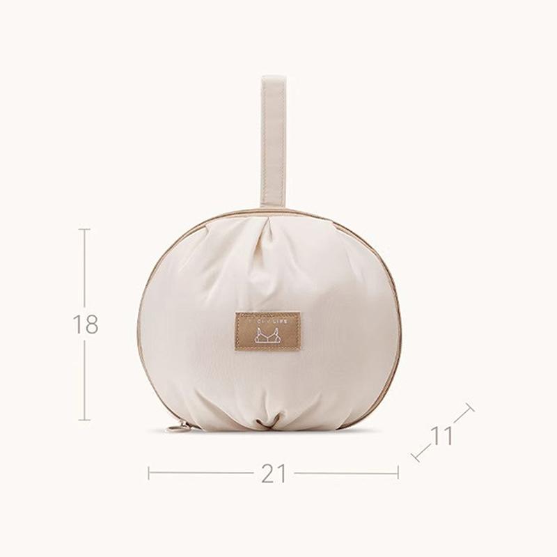 

1 шт. Портативная дорожная сумка-органайзер для нижнего белья, носков, бюстгальтеров, из полиэфирного волокна, ручная сумка для хранения интимной одежды, в форме шара белый