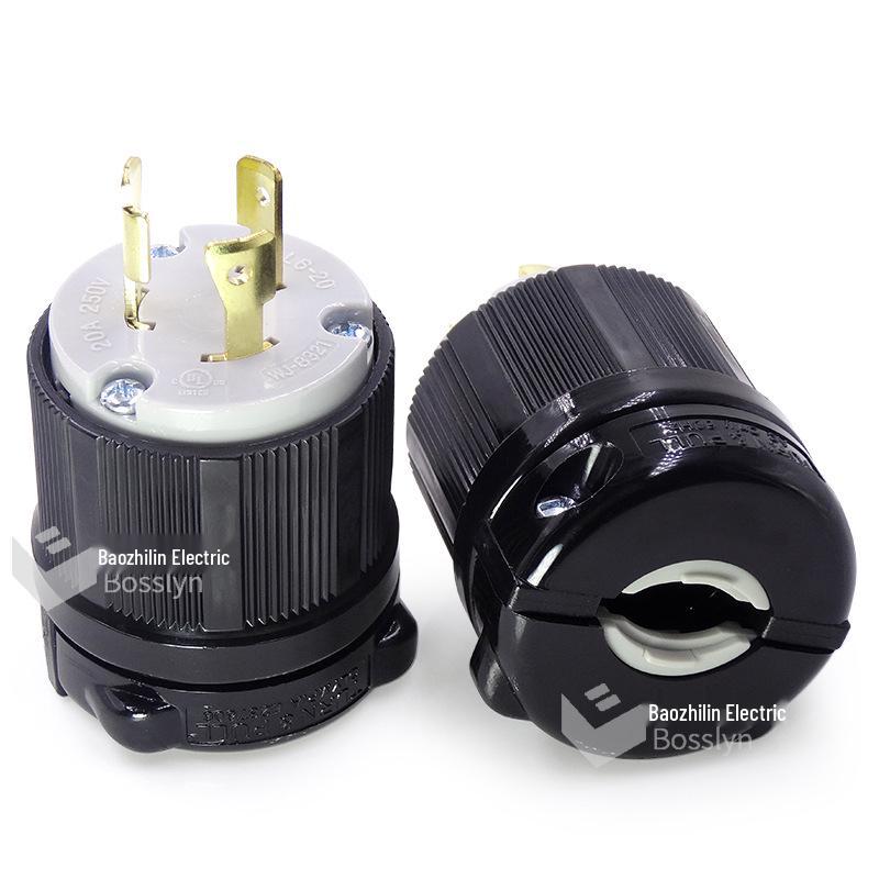 USA-Japan 20A Generator Power Plug with Anti-Loosening Feature