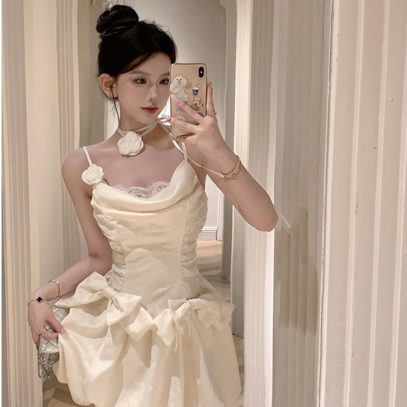 Princess on The Run Flower Suspender Dress Fairy Waist Dress Birthday Dress Premium Sense