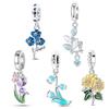 Copper Forgetmenot Tulip Convallaria Sunflower Pendant Charm Compatible With Authentic Charm Bead Charms Bracelets Women Do It Yourself Jewellery Gi