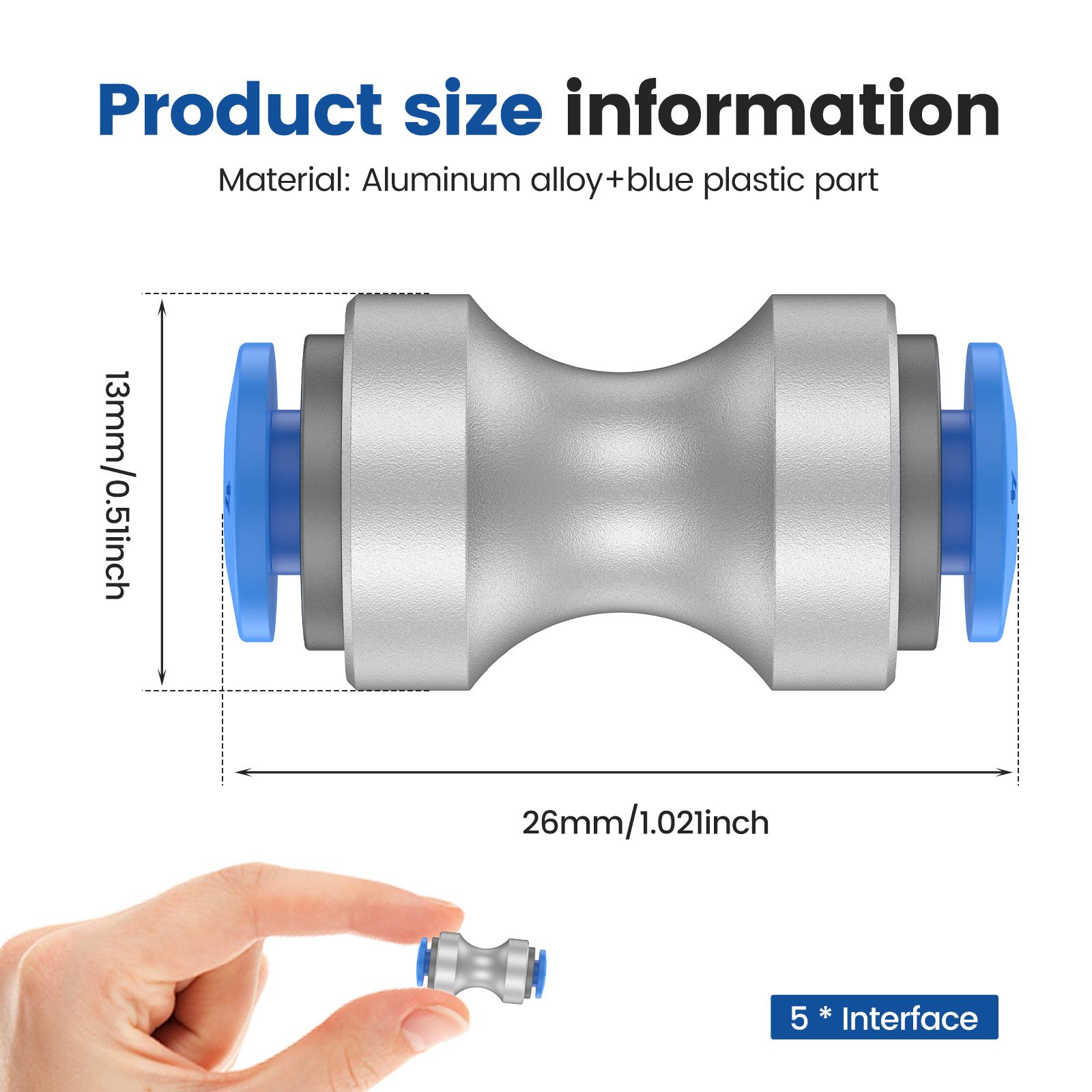 

5Pcs PTFE Tube Connector for P1P Anti Clogging 3D Printer Feed Tube Connector 3D Printer Accessories Easy to Install for P1S