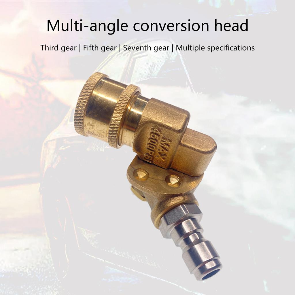 Pivoting Coupler With 1/4" 5-speed Adjustable Joint Quick Connection Pressure Washer Attachment for Car Cleaning