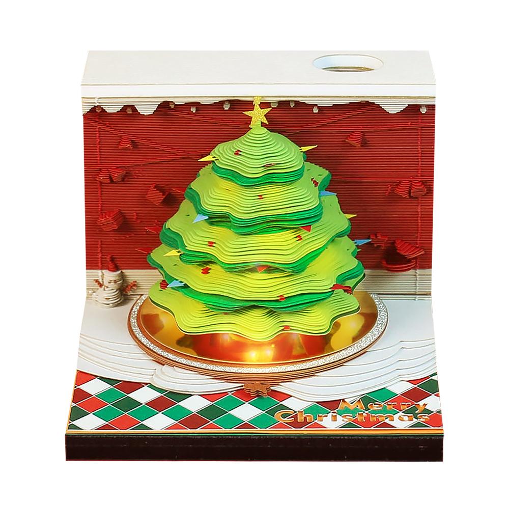 Ready To Ship Notepad Cube Diy Paper Craft Christmas Tree Gift Set Magic Notes Custom 3D Memo Pad for Dropshipping