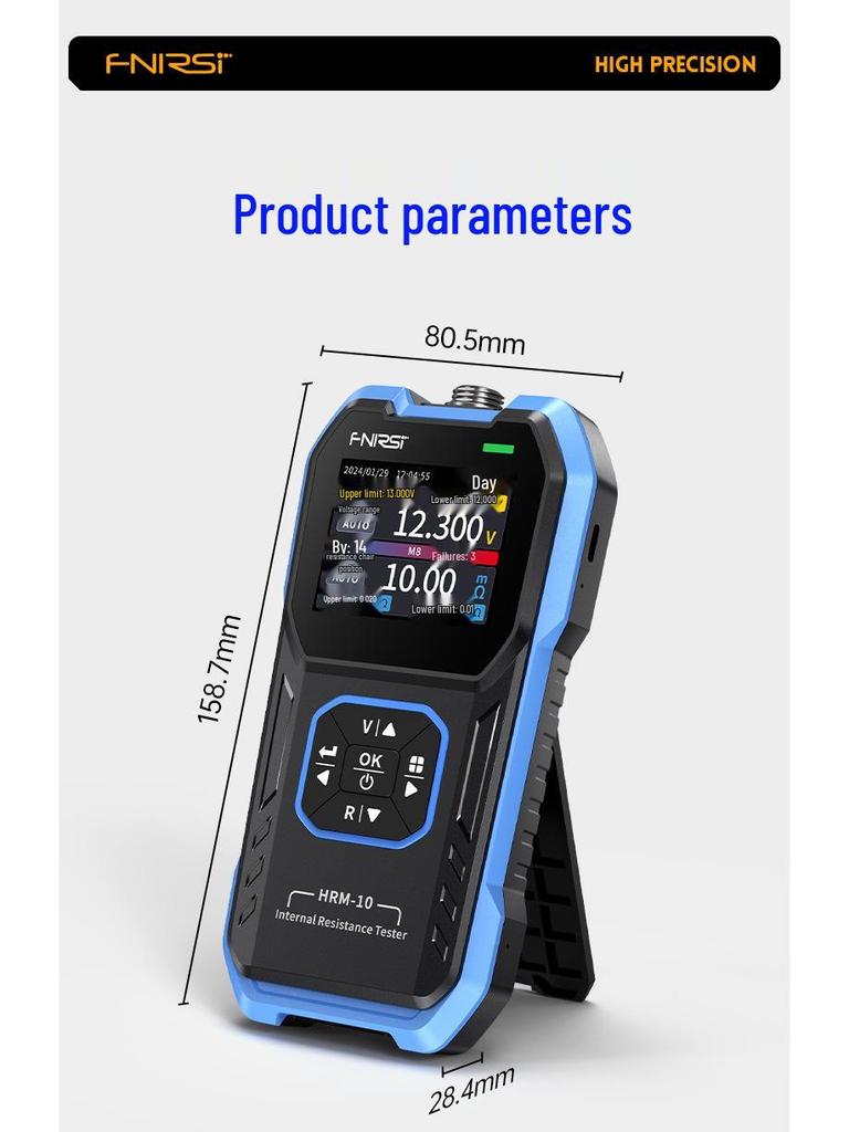 FNIRSI HRM-10 Lithium Battery Internal Resistance & Voltage Meter for 18650 Rechargeable Batteries