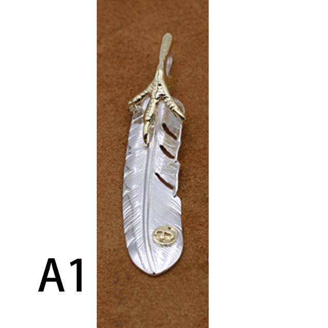 

Ювелирные изделия из стерлингового серебра S925 пробы, ретро-подвеска из тайского серебра в виде пера, индивидуальная подвеска в виде орлиного когтя для мужчин и женщин, цепочка для свитера
