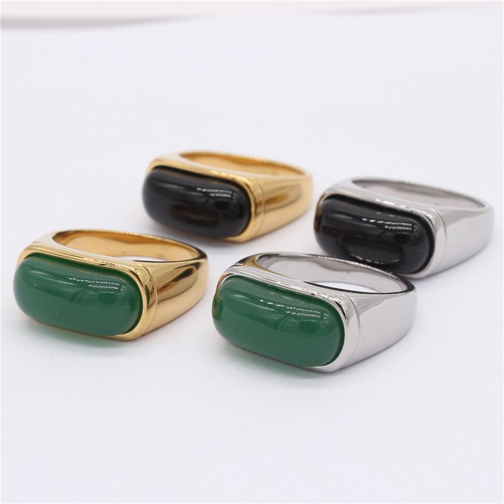2026 Emerald Yang Green Ring, Inlaid Emerald Jade Ring Face, Gold Inlaid Jade Finger Saddle Ring