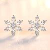 Cercei Dama Snowflake Christmas Earrings with Zirconia 925 Sterling Silver Includes Jewelry Box Silver