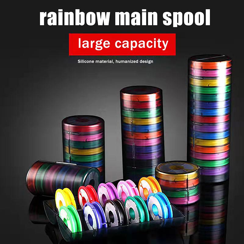 Rainbow Rybárska Hlavná Šnúra Krabička Navíjací Tanier 4-16 Osí Silikónová Cievka Rybárska Krabička Prenosné Rybárske Doplnky Nástroj Potreby