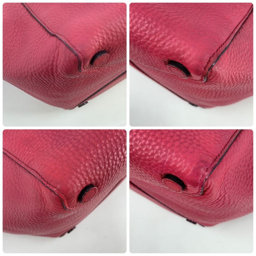 Prada Vitello Dino Skóra Licowa Torba Do Ręki Tote Na Ramię BR5092 Różowa Płytka z Logo Trójkątnym Biała Metka