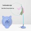 Durable Cat Teaser Wand with Suction Cup, Colorful Feathers, Bell, and Long Steel Wire Rod