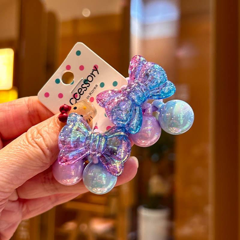 2 stuks Elastische Haarbanden voor Baby Meisjes Snoepkleur Haarring Haartouw Kinderen Hoofddeksel Kinderen Peuter Accessoires