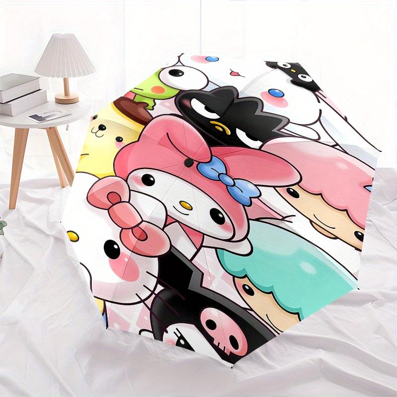 Kawaii Automatic Open/Close Umbrella-Cute Umbrella with Cute Design, Portable 3-Fold Compact Umbrella for Men & Women, Halloween Christmas G