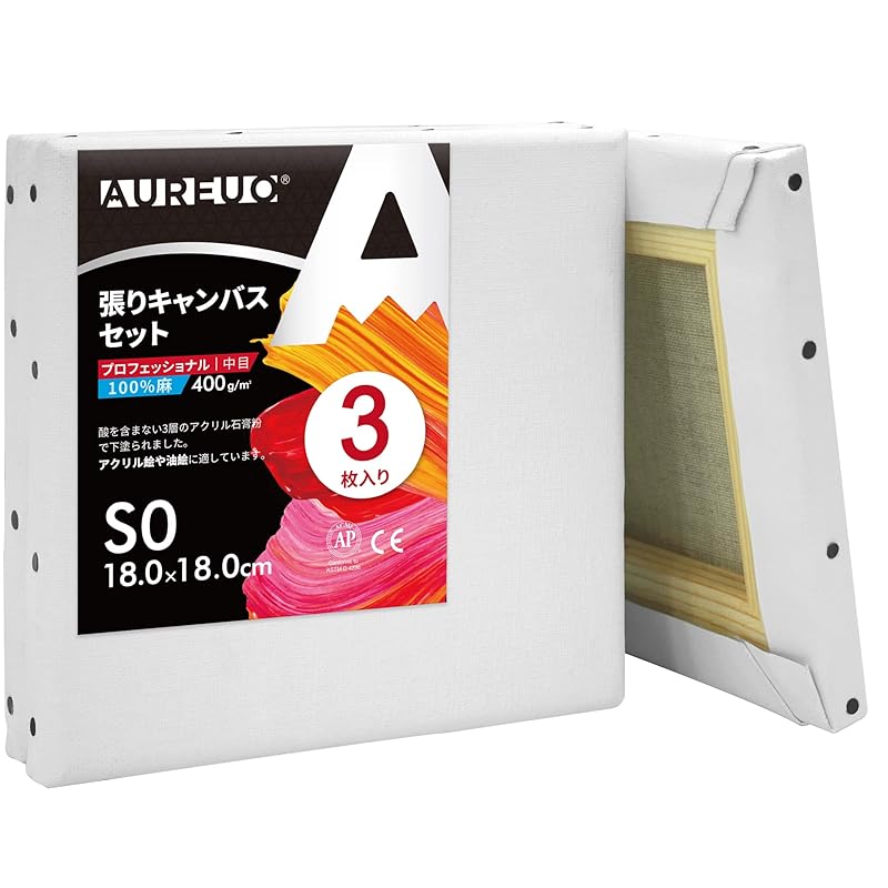 

AUREUO stretched canvas set S0 (18cmX18cm) Medium eye Whole hemp 3 pieces linen professional painting tools art painting creation modern oil painting