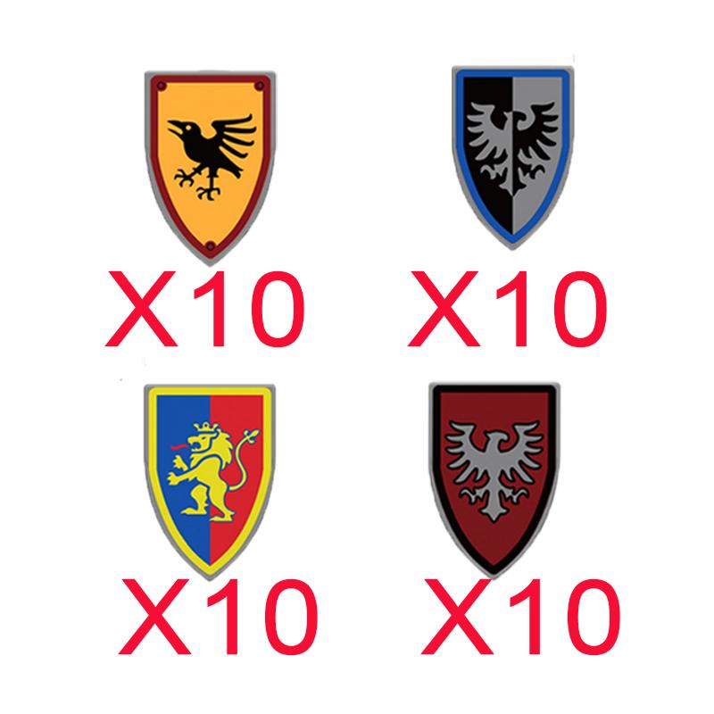 MOC Medieval Building Blocks Character Accessories Shields Armor Vests Warhorses Flags Set Mounts Toy Gifts Compatible Bricks