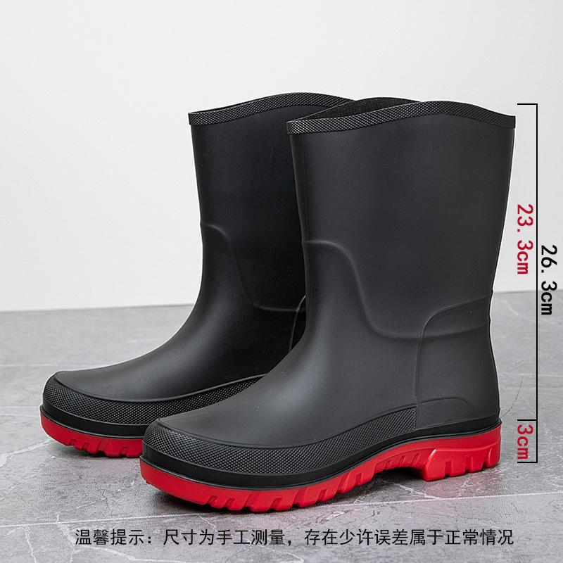 

обувь мужская нескользящая с широким голенищем средней длины водонепроницаемые бытовые водные сапоги для кемпинга рыбалки водная обувь для ловли моря резиновая обувь 44