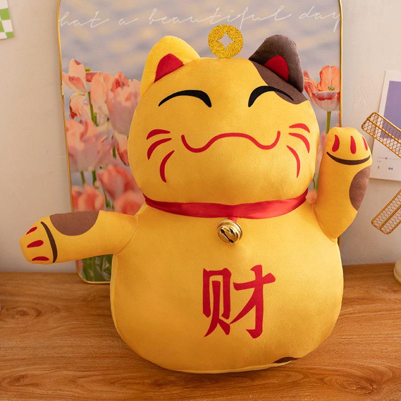 

Lucky cat doll plush toy kitten doll children sleep soothing rag doll girl birthday gift 25cm（0.1kg）