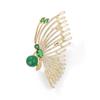Copper Zirconia Butterfly Brooch with Freshwater Pearl - Dual-Use Insect Pin Pendant Corsage Accessory