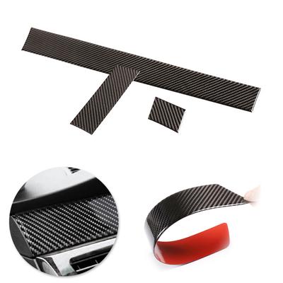 Para BMW Serie 5 E60 E61 2004 2005 2006 2007 2008 2009 2010 Panel de Control Central del Salpicadero Tiras Cubierta Adhesiva de Fibra de Carbono para Coche