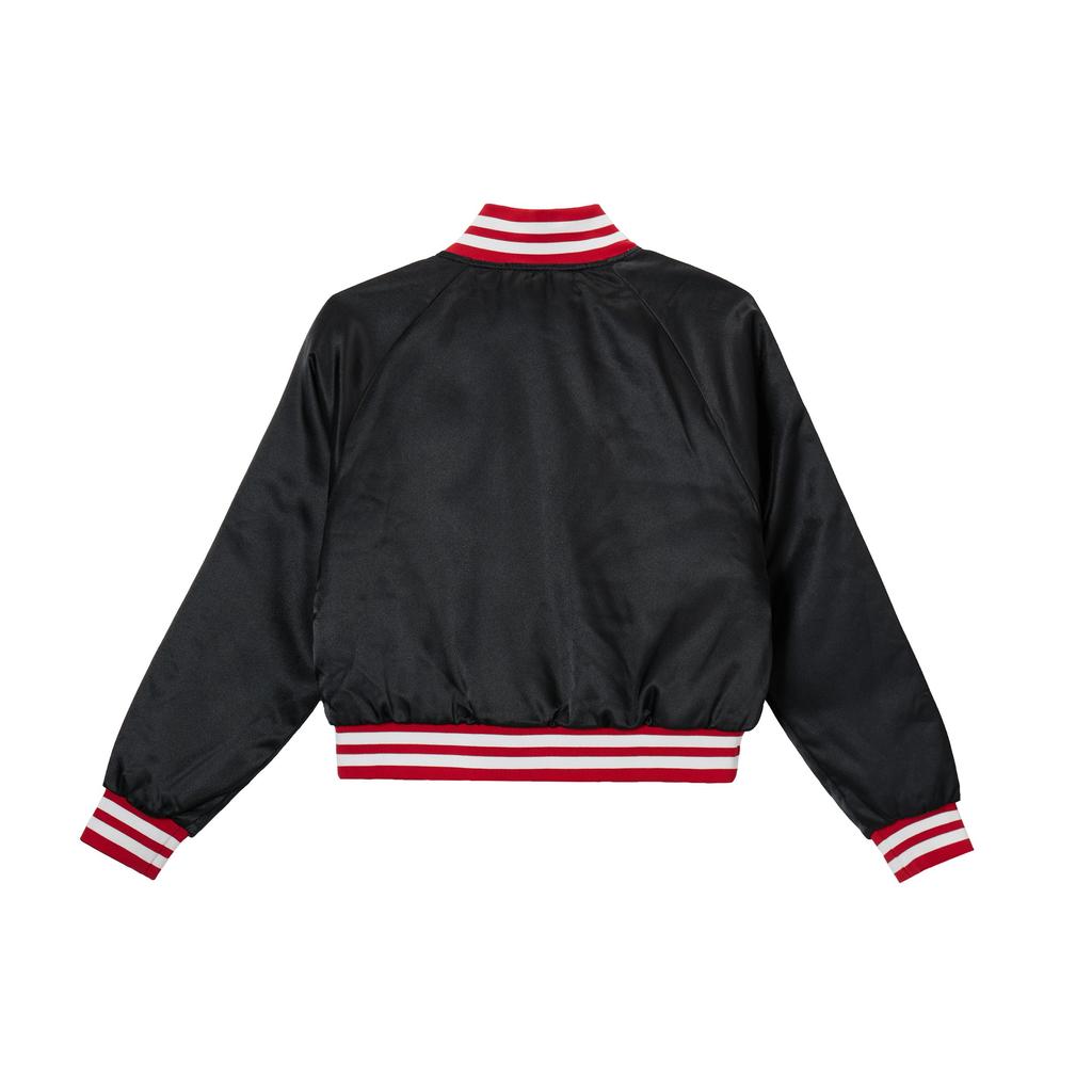 Jordan Color-Block Embroidered Logo Baseball Collar Casual Jacket Women Jackets Black FB5154-010