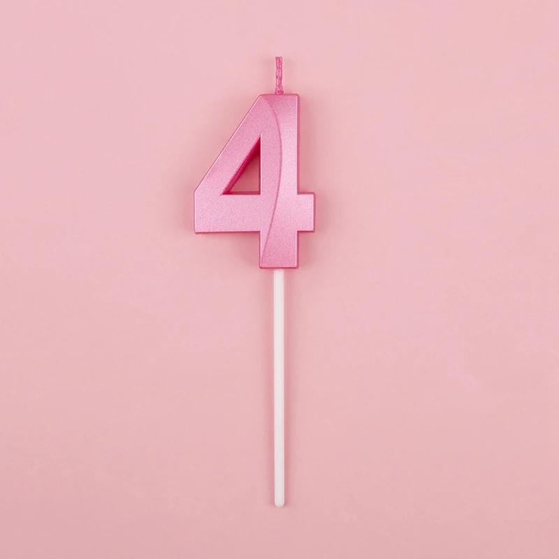 Pink Blue Digital Candle 0-9 Number Birthday Candles Cake Dessert Insert Decoration Baby Shower Anniversary Day Cake Decor