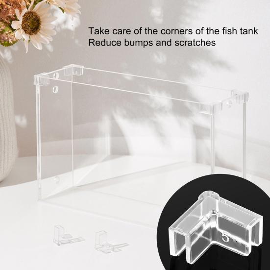 4Pcs Tank Corner Protectors Soft Easy To Use Thick Tight Fit Triangle Keep Safety PVC Transparent Design Fish Tank Protective Covers