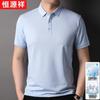 Hengyuanxiang Men's Summer Breathable Silk Blend Polo Shirt