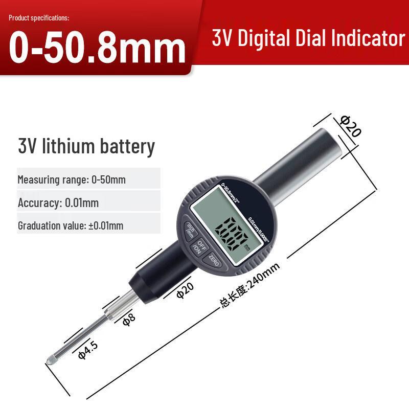 Aokewen 3V Digital Dial Indicator (0-50.8mm)