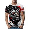 Letní Pánské Tričko s Krátkým Rukávem s 3D Zvířecím Potiskem s Kulatým Výstřihem