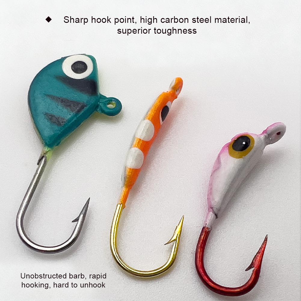 5PCS/Bag Lure Mini Ice Fishing Jigs Sharp Hook Tip with Strong Penetration Glow-in-the-Dark Jighead Hook Lure Fishing Tackle