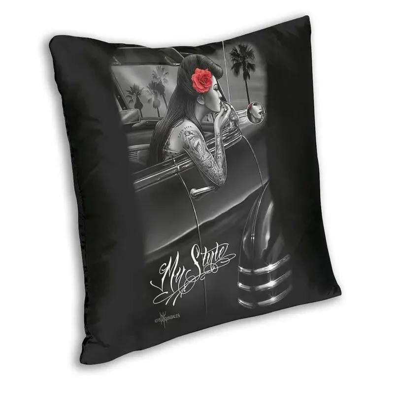Sugar Skull Halloween Cushion Cover Double Side 3D Print Day Of The Dead Cartoon Girl Floor Pillow Case for Car Pillowcase