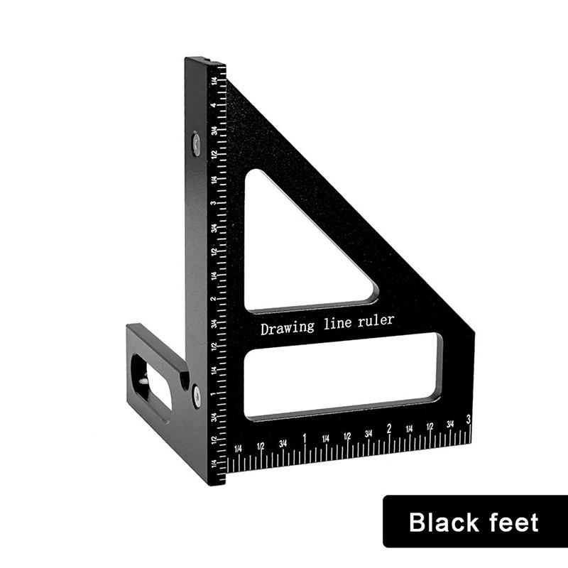 Precision Aluminum Alloy Miter Triangle Ruler 45°/90° Woodworking Square Protractor 3D Multifunctional Measuring Toolsolss