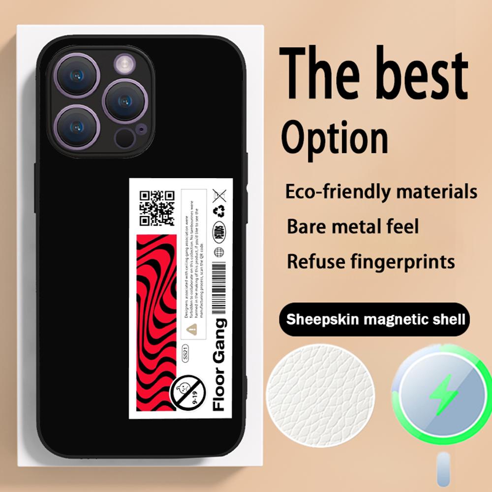 

Fragile goods label japan art poster Phone Case For iPhone 16 15 14 13 12 11 Plus Pro Max High-end Luxury Magsafe Sheepskin iPhone 12