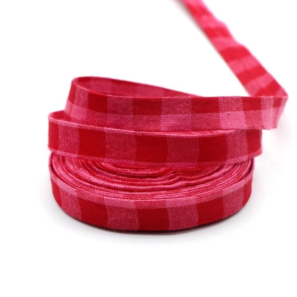 5 Yards 5 Yards Length Gingham Plaid Ribbon Pink Red Color DIY Hair Bow Ribbon Garment Decoration