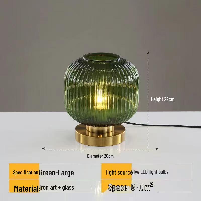 Nordic Minimalist Glass Desk Lamp - Modern Retro Bedside Light