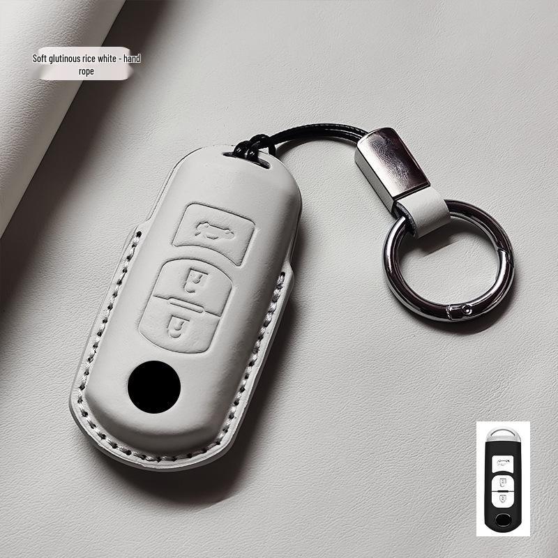 Genuine Leather Key Cover for Mazda CX-4, CX-5, CX-7, Atenza 6, and Angkesaila 3