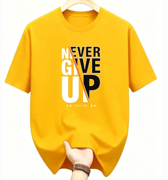 Unisexs Positive Monogram Print TShirt Never Give Up Fashion Letter Graphic Casual ShortSleeved Comfortable Top Goth Tshirts